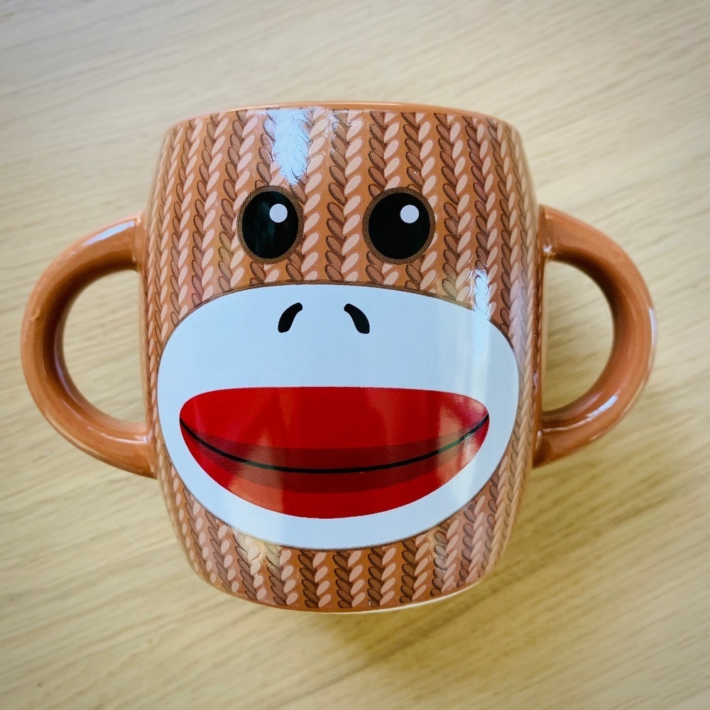 ⚡️ Sale Sock Monkey Coffee Mug - Dual Handle - Excellent Condition- Gift